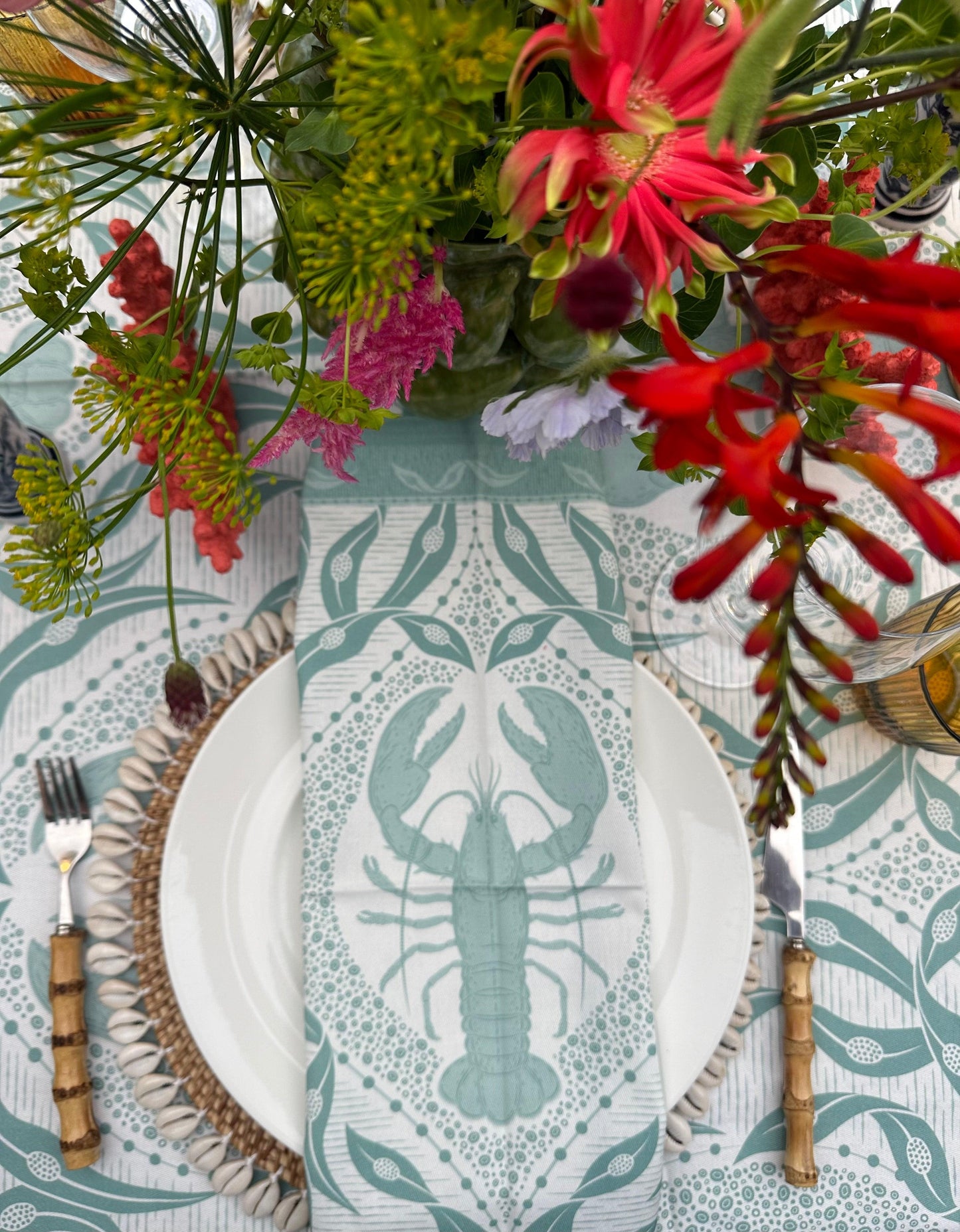 Sage groene kreeften tafelkleed - Frank Styling