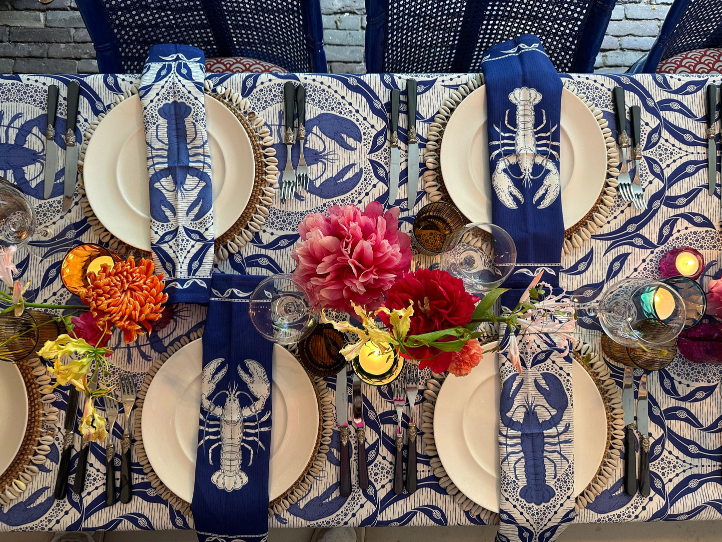 Navy kreeften tafelkleed - Frank Styling