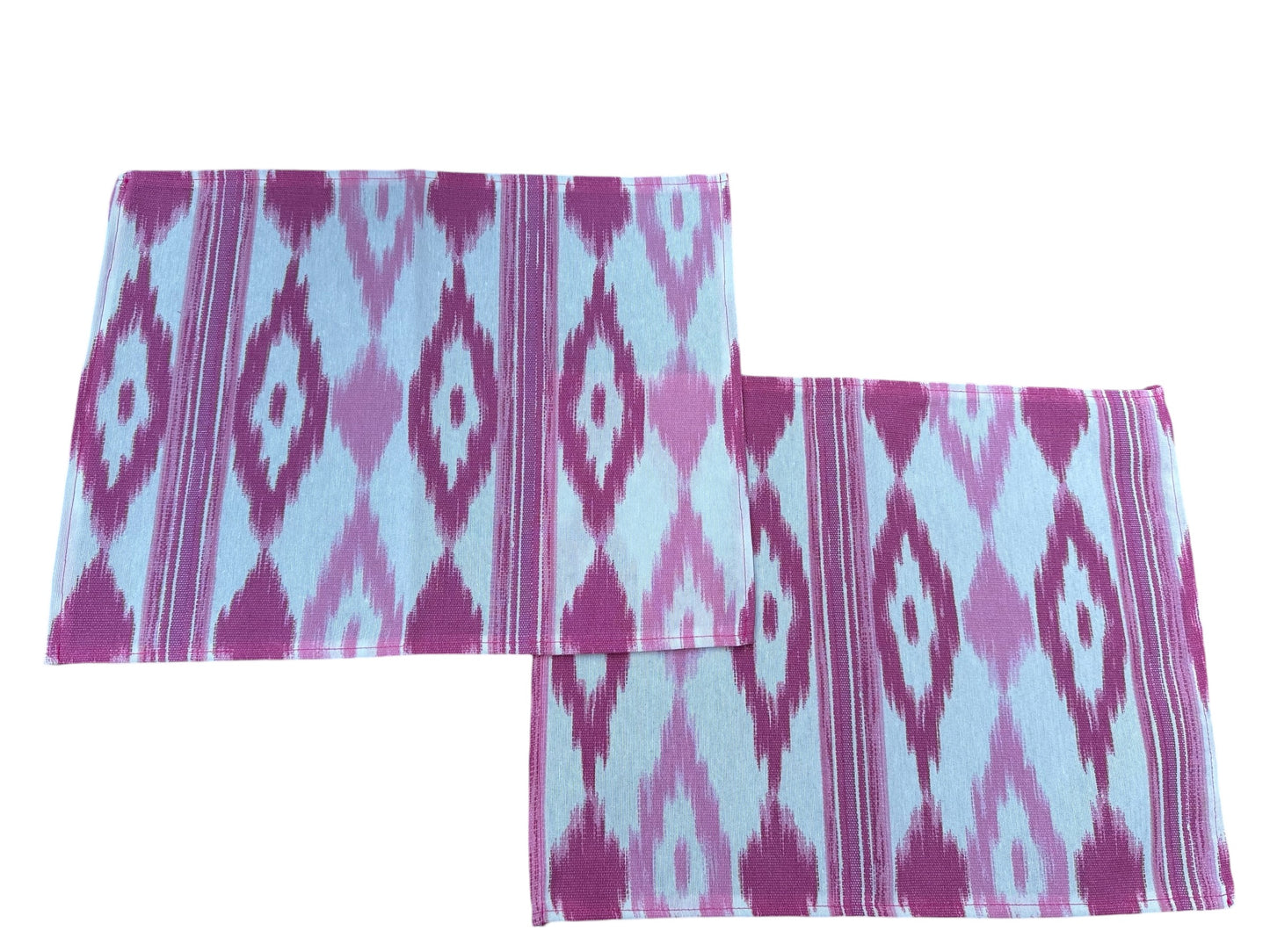 Placemats Mallorcaanse ikat verticaal roze set van 2