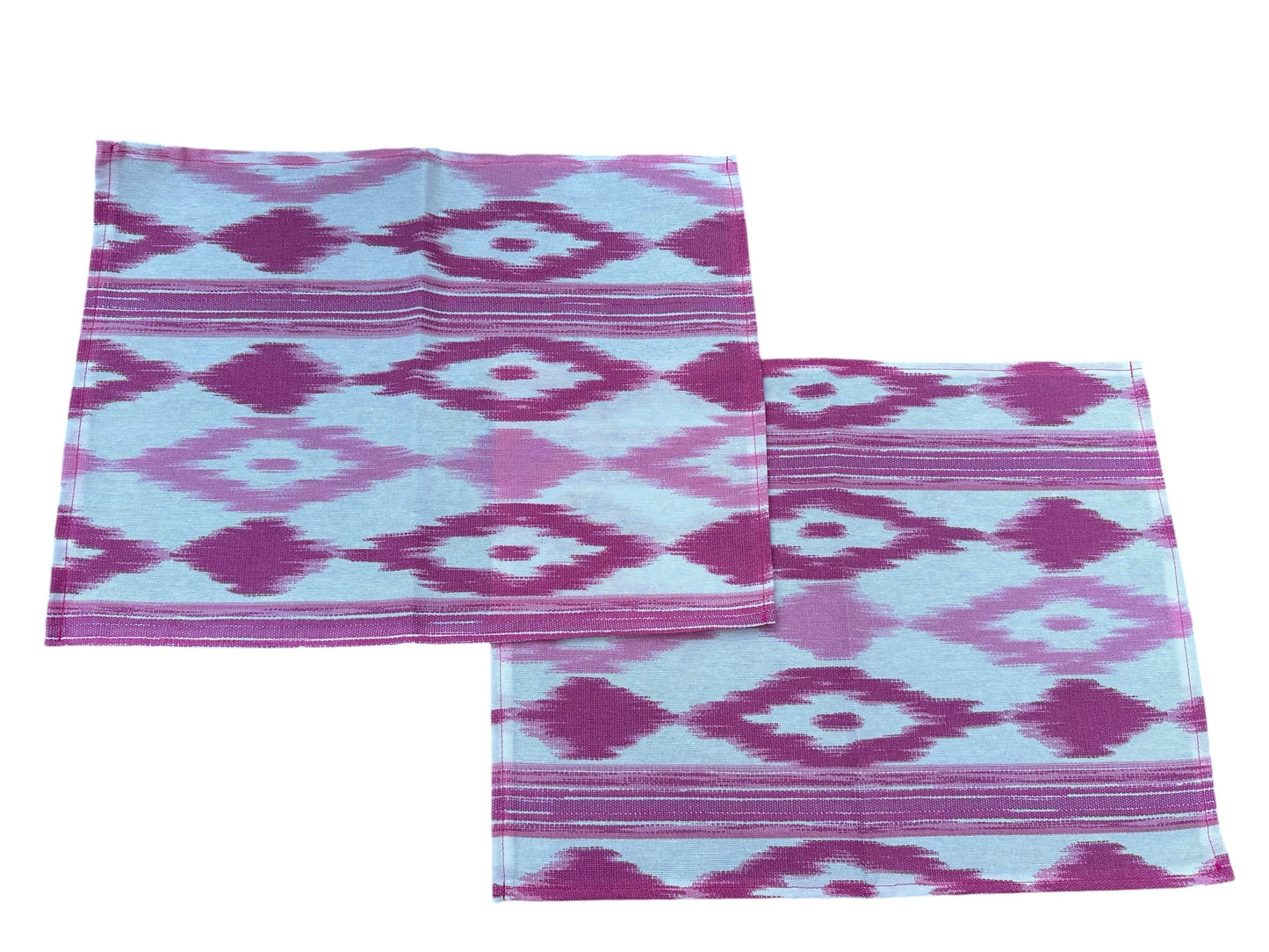 Placemats Mallorcaanse ikat horizontaal roze set van 2