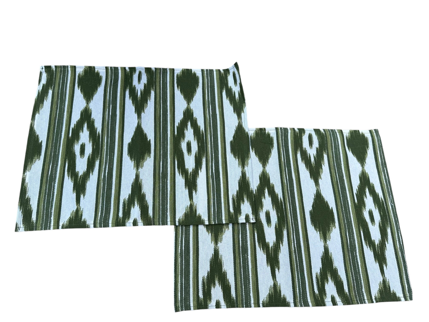 Placemats Mallorcaanse ikat olijf groen set van 2