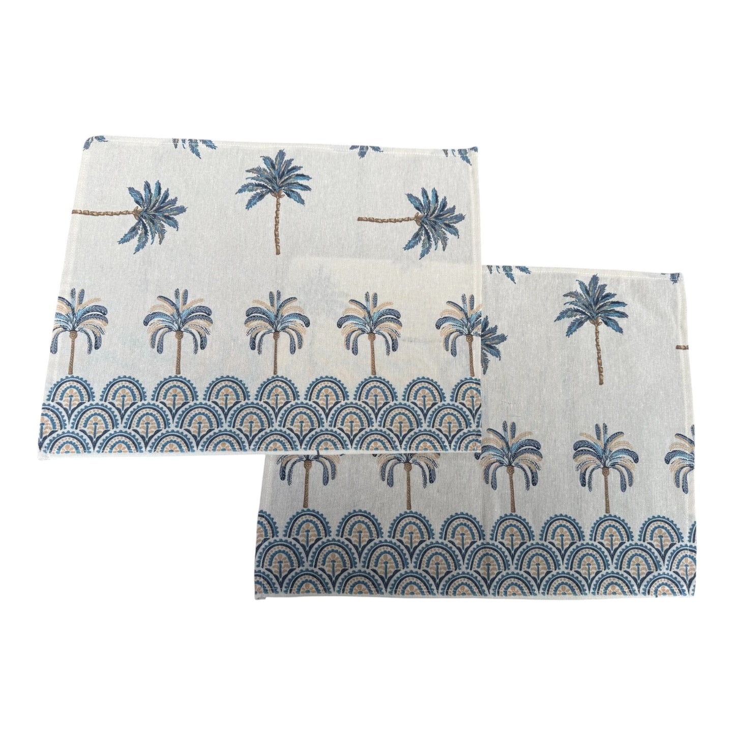 Placemats blauwe palmbomen set van 2