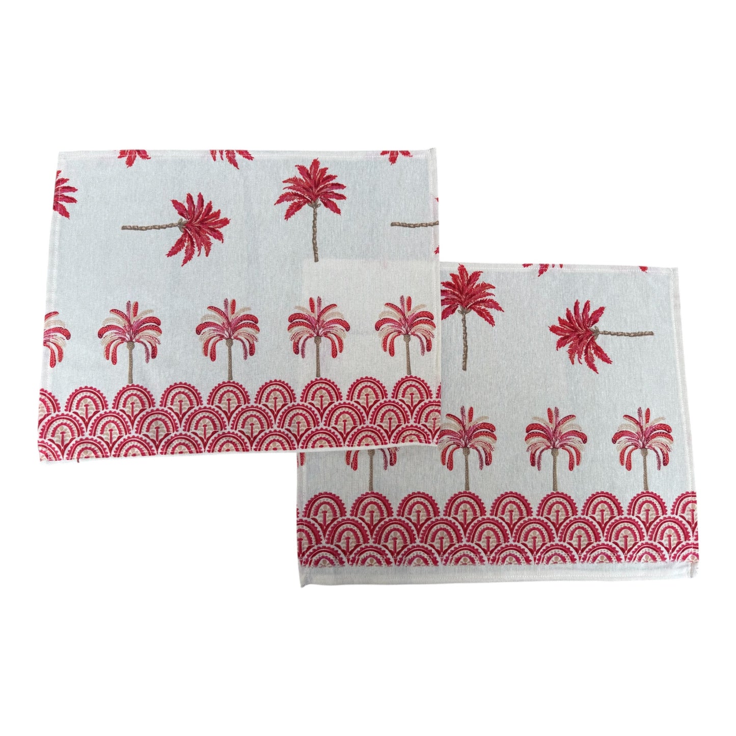 Placemats roze palmbomen set van 2