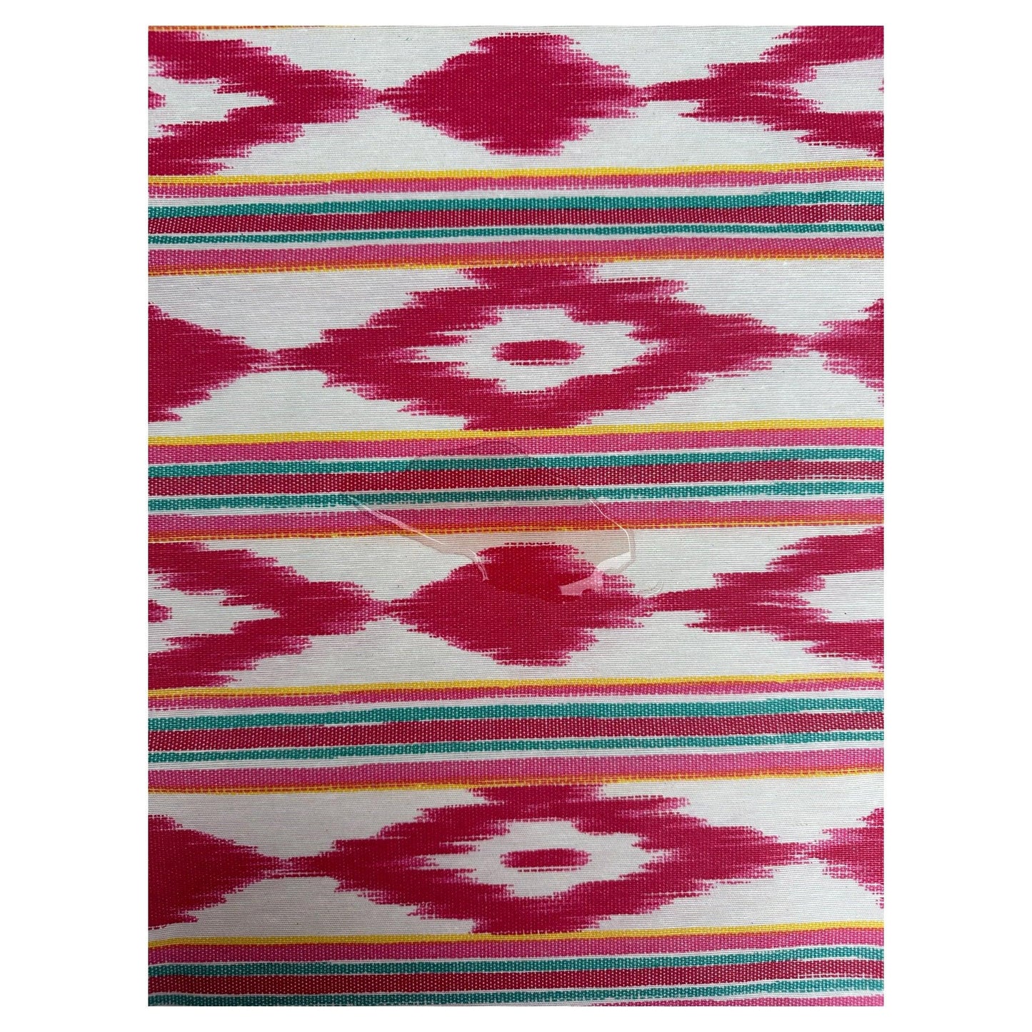 Katoenen servetten blockprint wit met fuchsia en gele bloemmotieven - Frank Styling