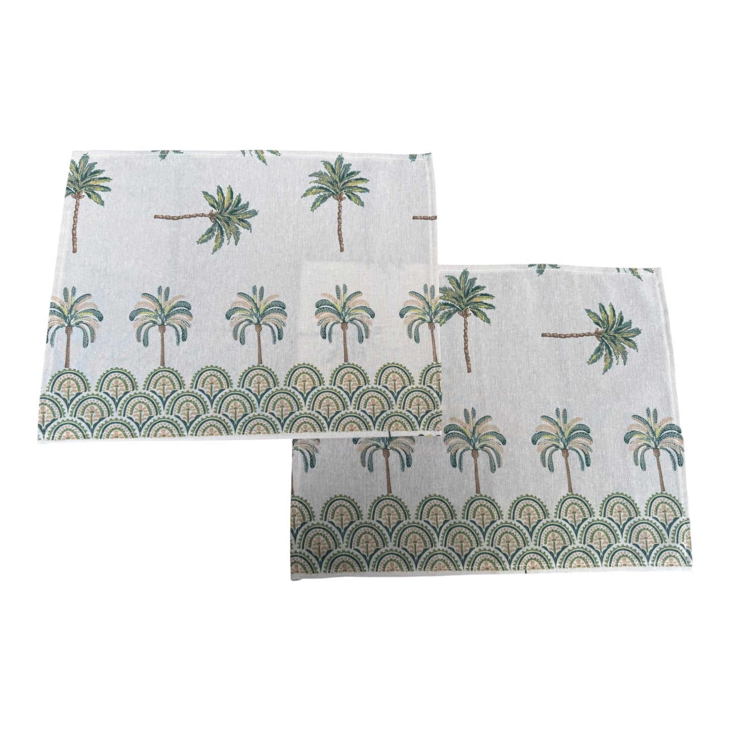 Placemats groene palmbomen set van 2