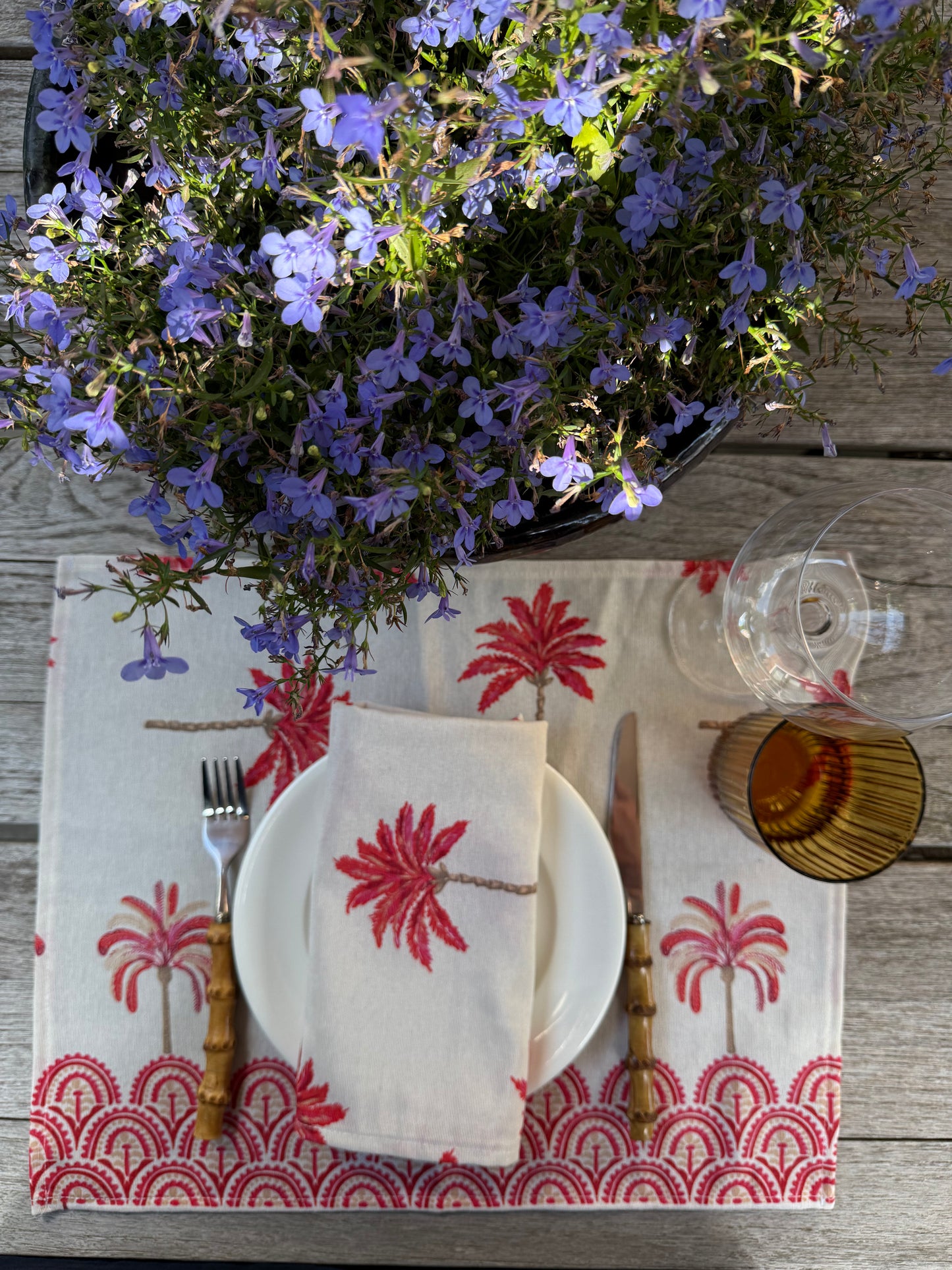 Servetten roze palmbomen