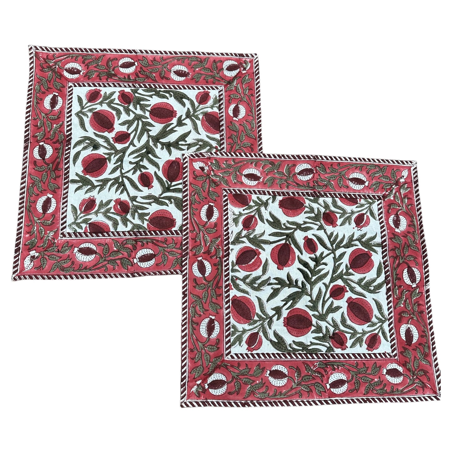 Katoenen servetten blockprint granaatappel