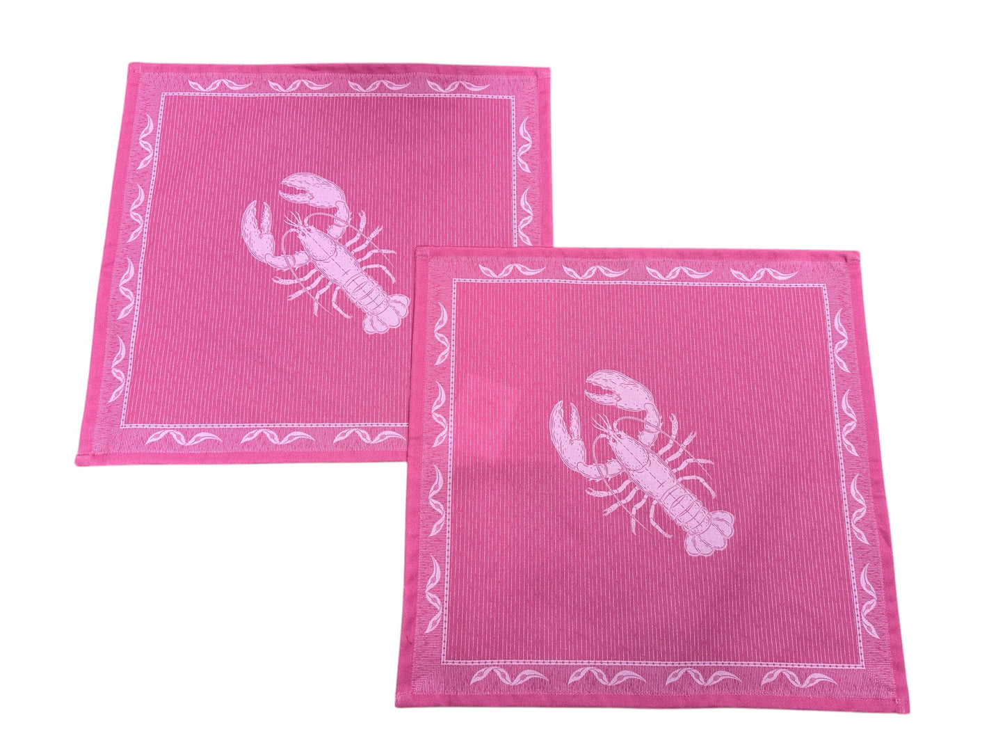 Katoenen servetten kreeftenprint roze