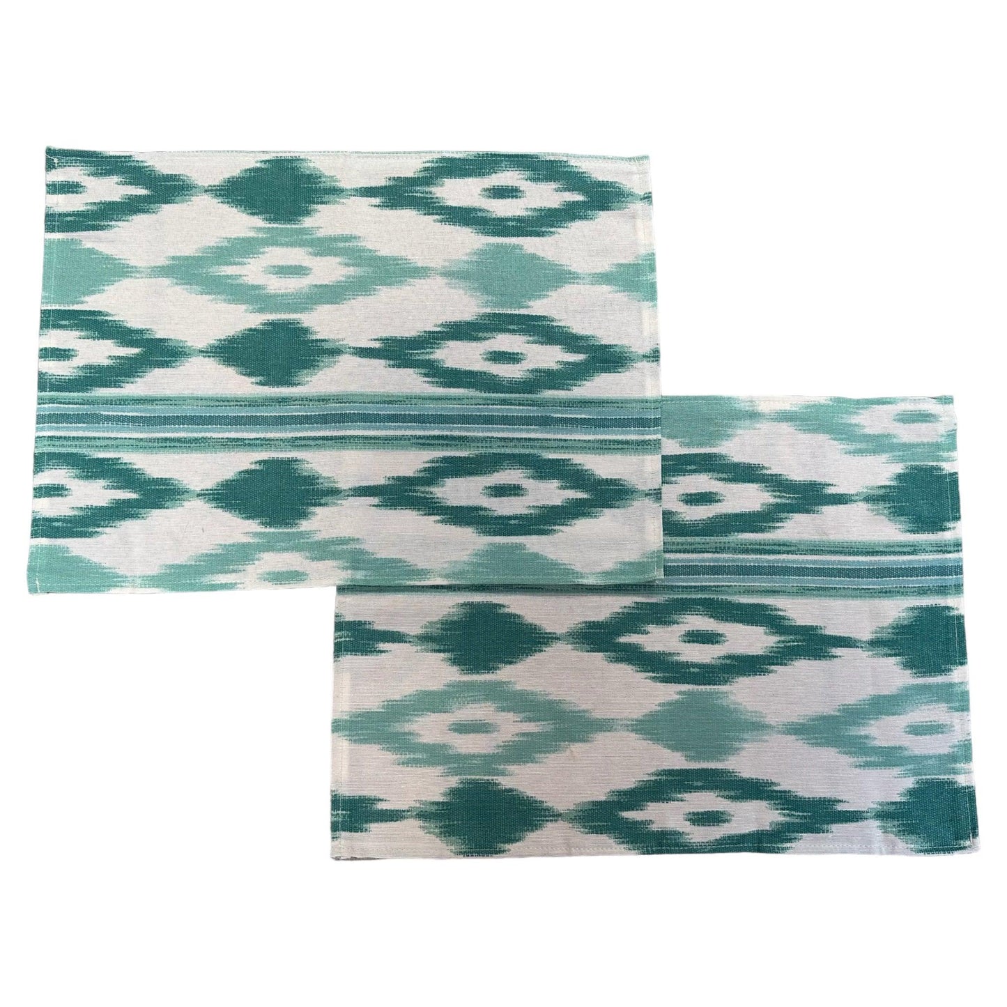 Placemat Mallorcaanse ikat aqua groen - Frank Styling