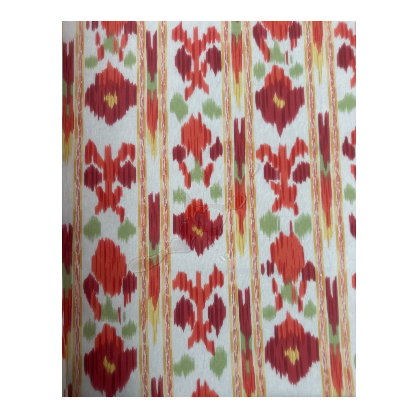 Waterafstotend tafelkleed kleurrijk ikat patroon rood, groen en geel