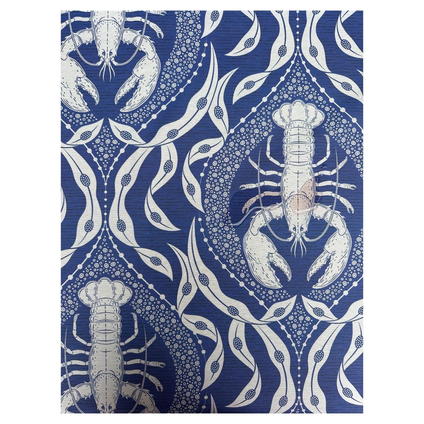 Waterafstotend tafelkleed kreeftenprint blauw met wit - Frank Styling