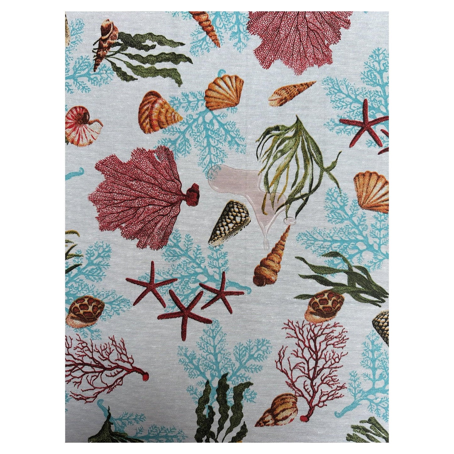 Servetten zeekraal en schelpen blauw en brique - Frank Styling