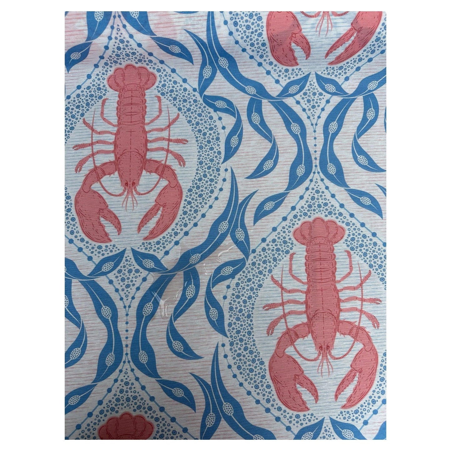 Waterafstotend tafelkleed kreeftenprint blauw met roze - Frank Styling
