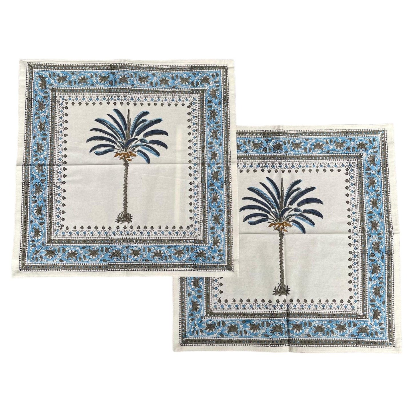 Katoenen servetten palmboom blauw - Frank Styling