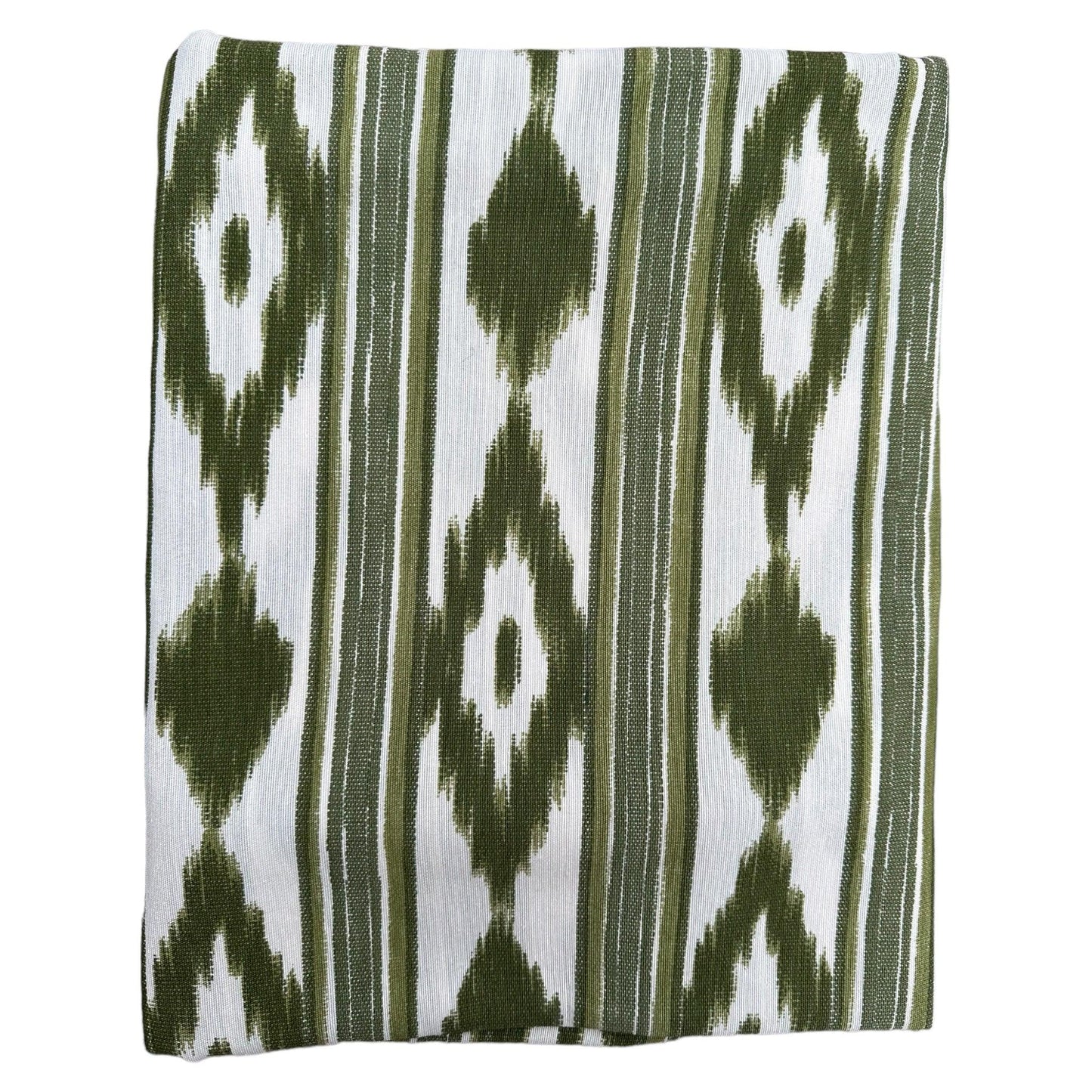 Tafelkleed Mallorcaanse ikat print olijf groen - Frank Styling