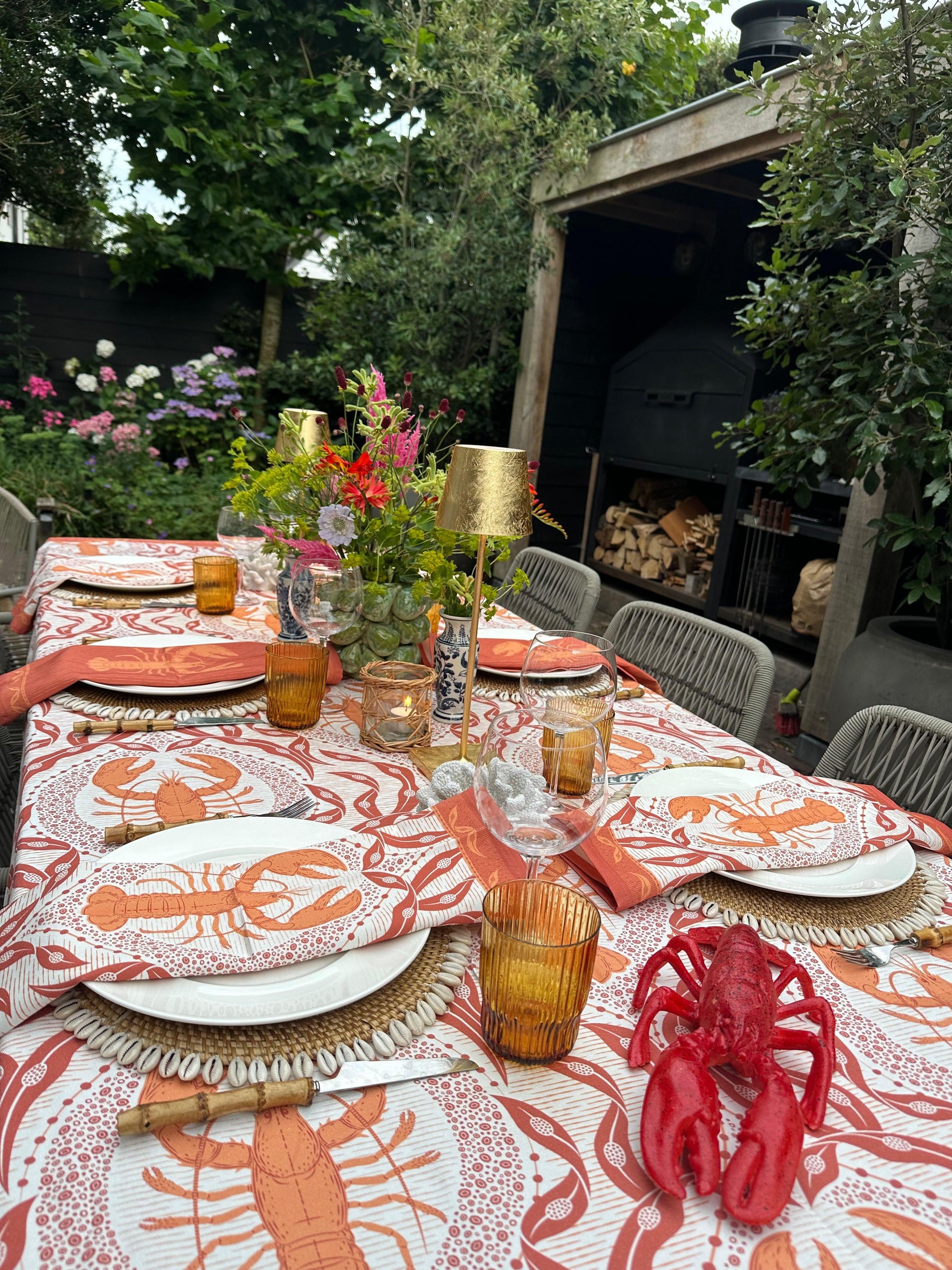 Oranje kreeften tafelkleed - Frank Styling