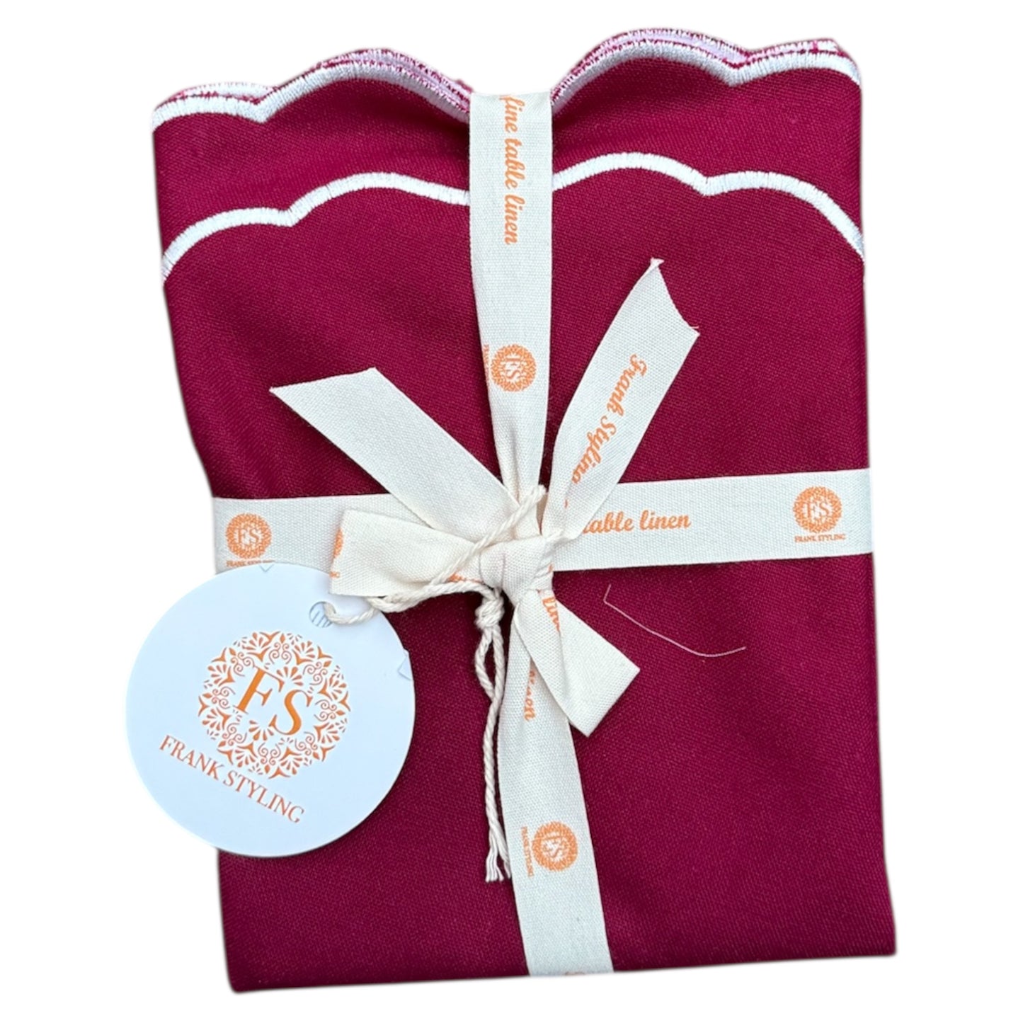 Placemats (2 stuks) diep rood met witte rand