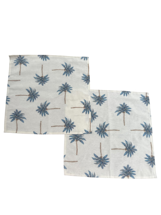 Servetten blauwe palmbomen