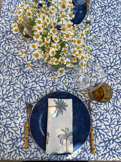 Servetten blauwe palmbomen