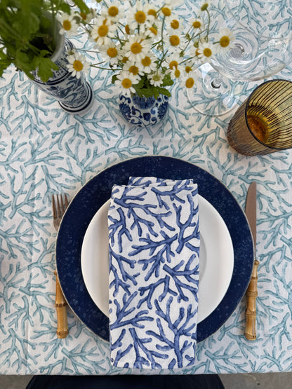 Servetten koraal blauw