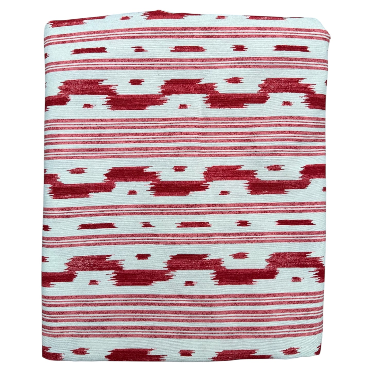 Tafelkleed rood en wit met geometrisch patroon