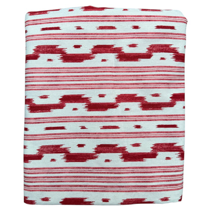 Tafelkleed rood en wit met geometrisch patroon