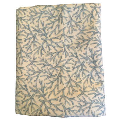 Tafelkleed koraalprint licht blauw/ aqua