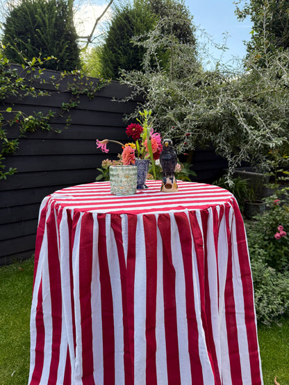 Statafelrok rood wit gestreept