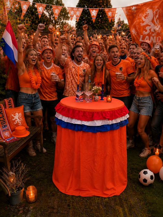 Statafelrok oranje met Nederlandse vlag