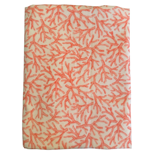 Tafelkleed koraalprint oranje