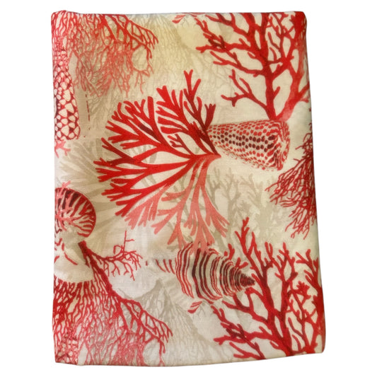 Tafelkleed koraal en schelpprint oranje rood