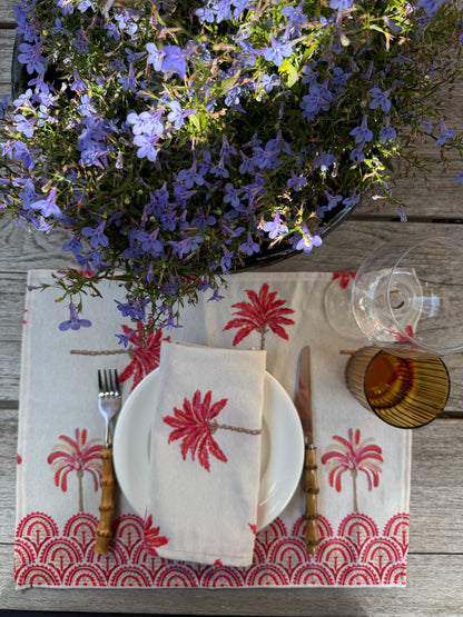 Servetten roze palmbomen