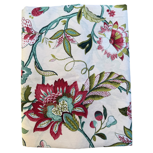 Tafelkleed bloemmotief framboos met groen en blauw