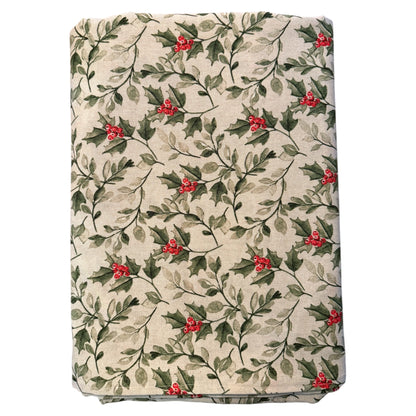 Tafelkleed hulst met rode besjes