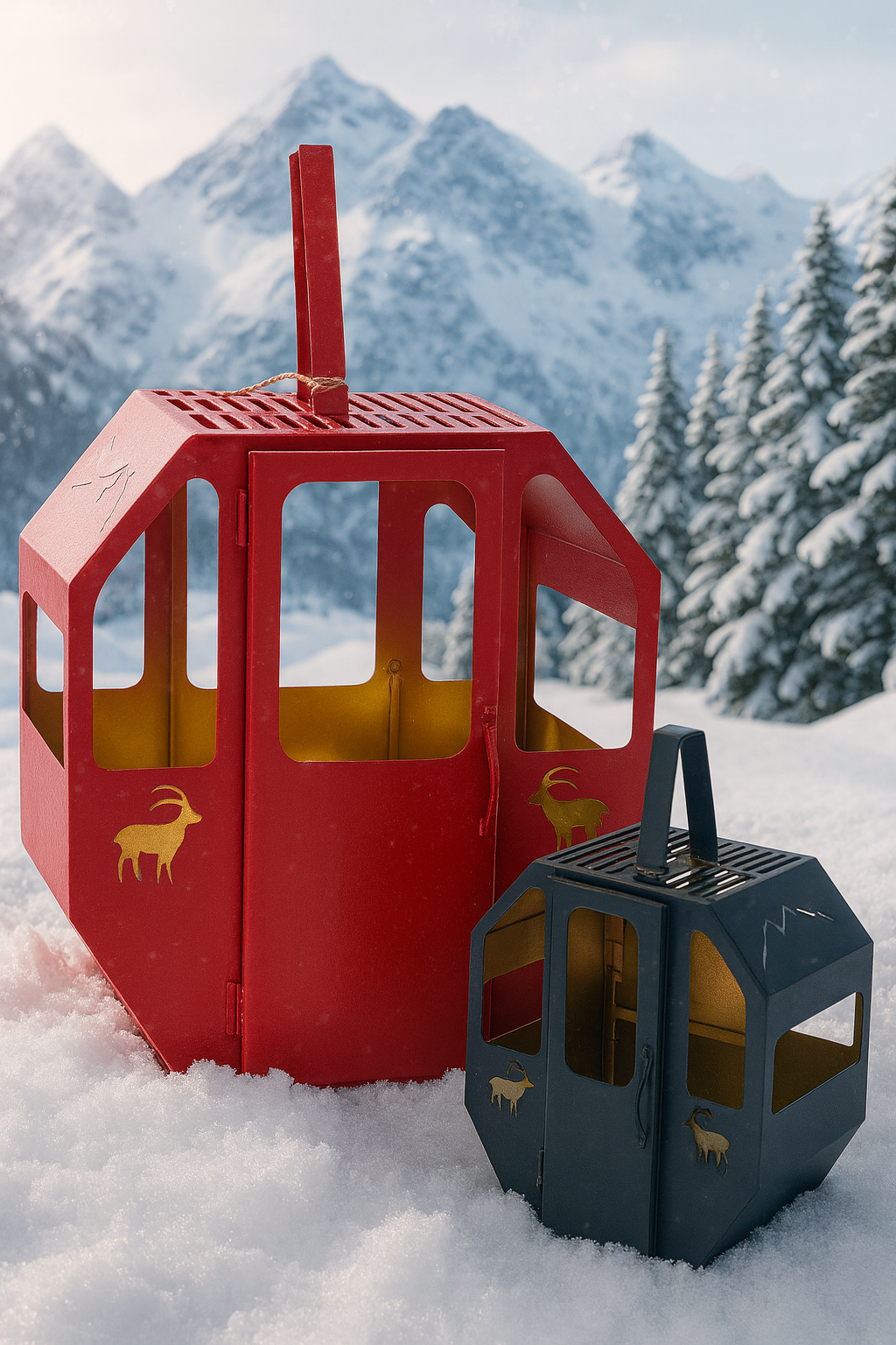 Gondel windlicht groot rood