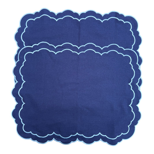 Mallorcan ikat print placemat cobalt blue