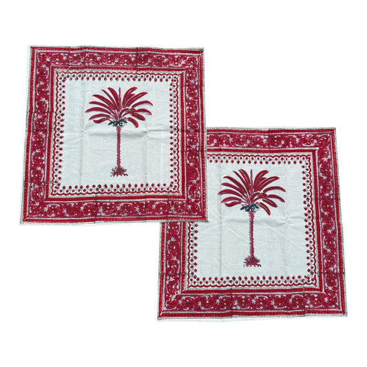 Katoenen servetten (2 stuks) palmboom roze