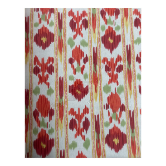 Waterafstotend tafelkleed kleurrijk ikat patroon rood, groen en geel