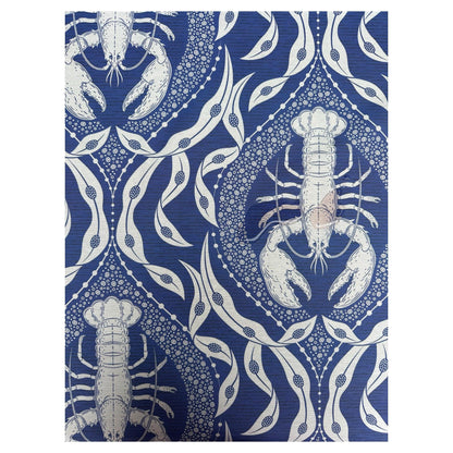 Waterafstotend tafelkleed kreeftenprint blauw met wit - Frank Styling