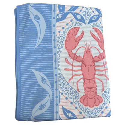 Blauw met roze kreeften tafelkleed - Frank Styling