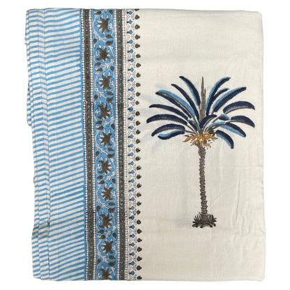 Katoenen servetten palmboom blauw - Frank Styling