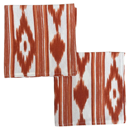Katoenen servetten Mallorcaanse ikat donker oranje - Frank Styling