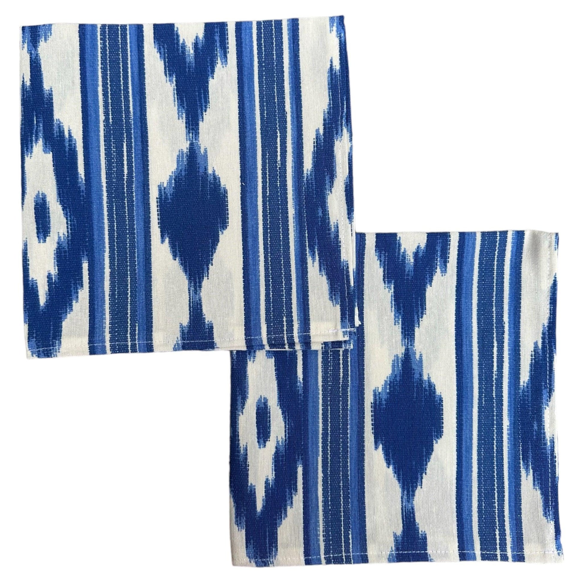 Katoenen servetten Mallorcaanse ikat kobalt blauw - Frank Styling