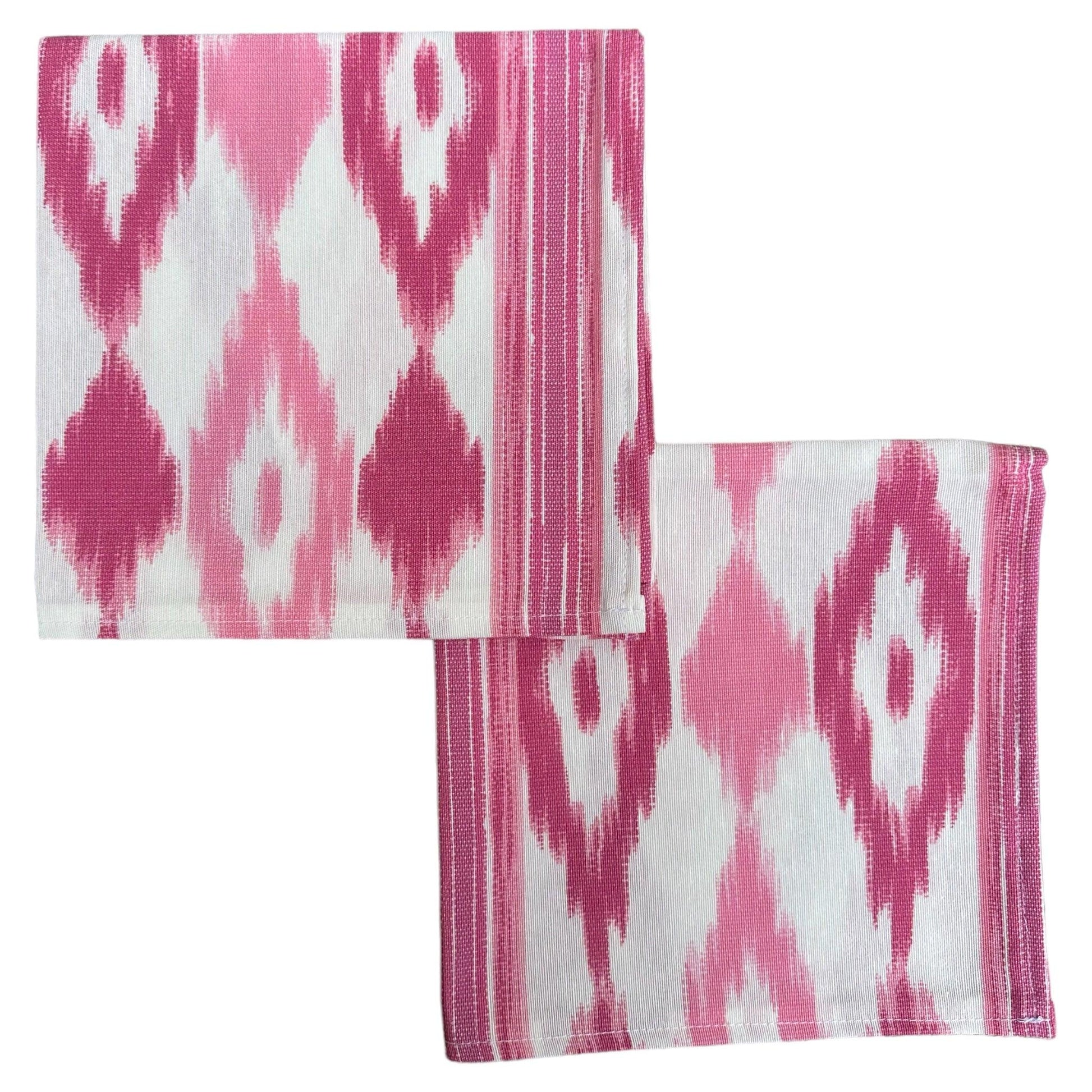 Katoenen servetten Mallorcaanse ikat roze - Frank Styling
