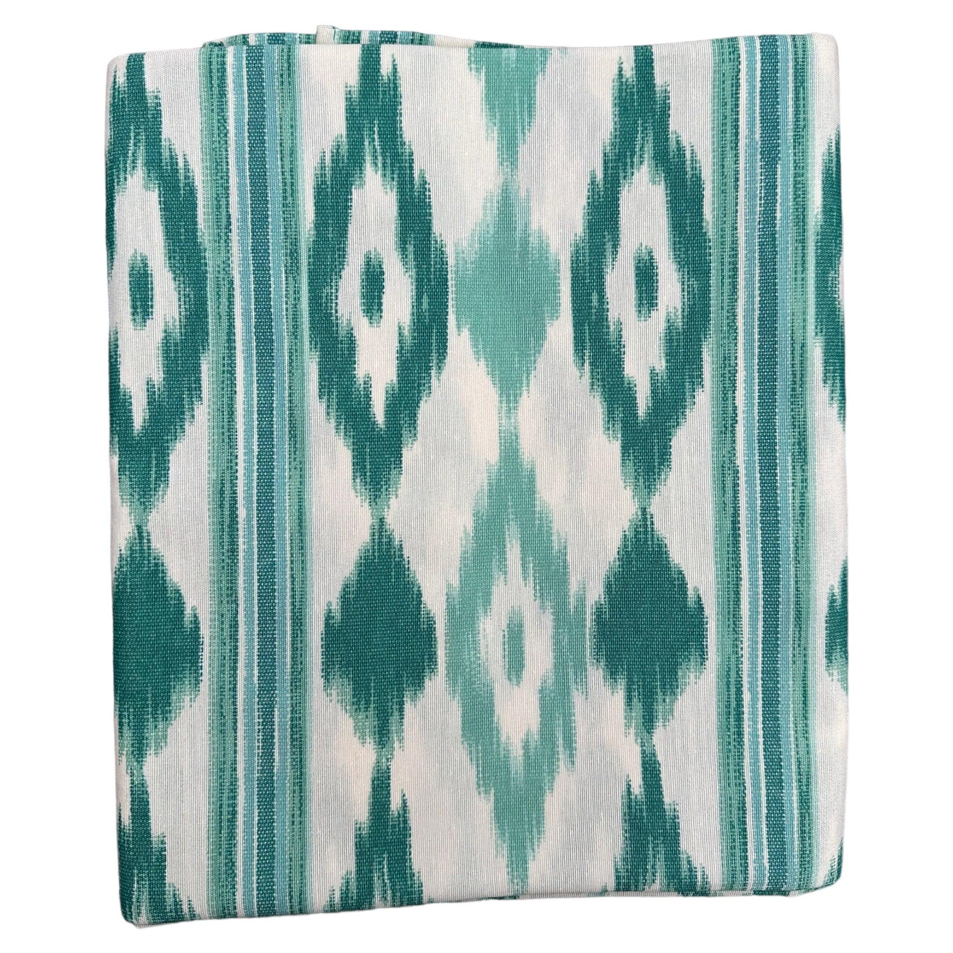 Tafelkleed Mallorcaanse ikat print aqua - Frank Styling