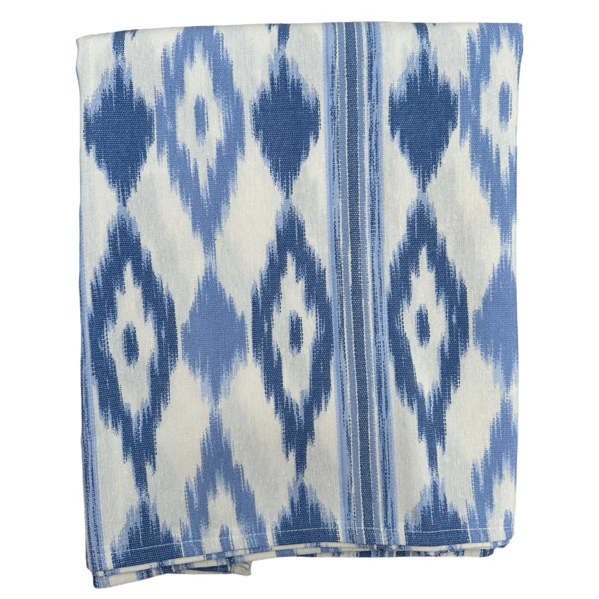Tafelkleed Mallorcaanse ikat print licht blauw - Frank Styling
